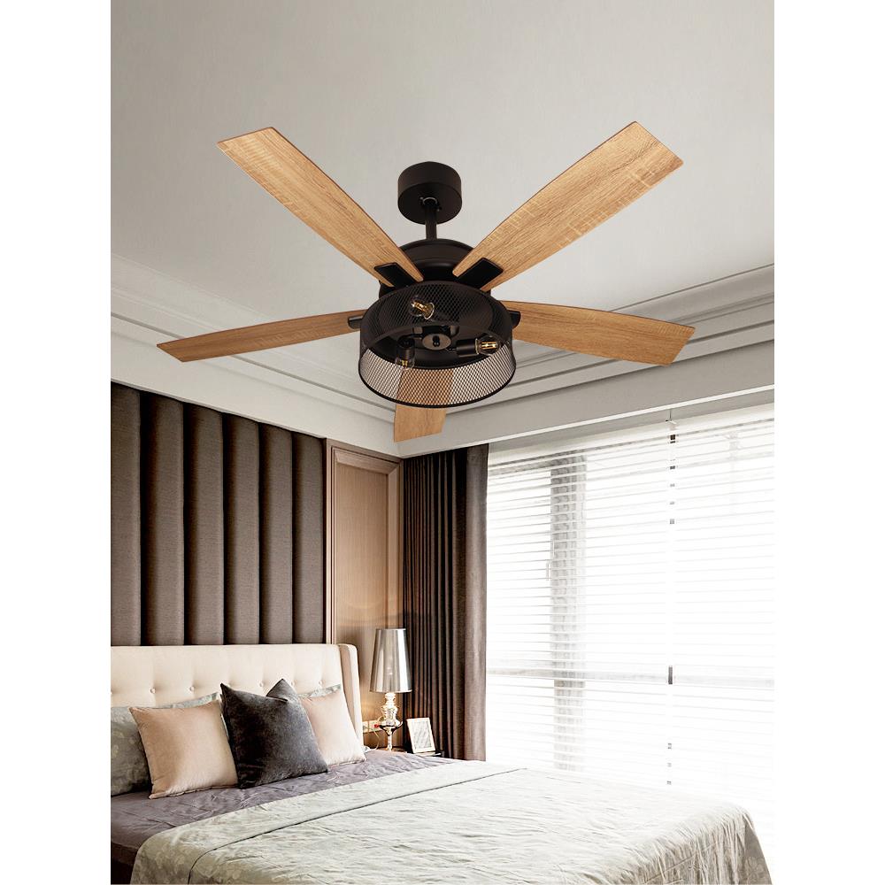 风扇灯吊扇灯餐厅家用卧室客厅现代简约静音大风力带电扇的灯