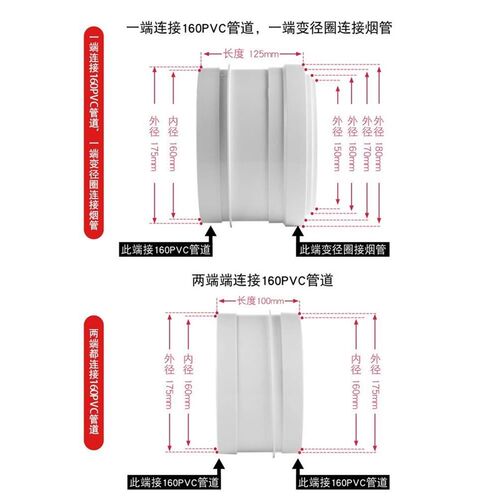 管道止逆阀油烟机160PVC管多用逆止阀烟道止回阀防烟宝防味排烟管