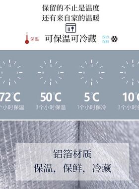 保温饭盒袋便携上班族大尺寸持久保温手提便当包学生专用加厚铝箔