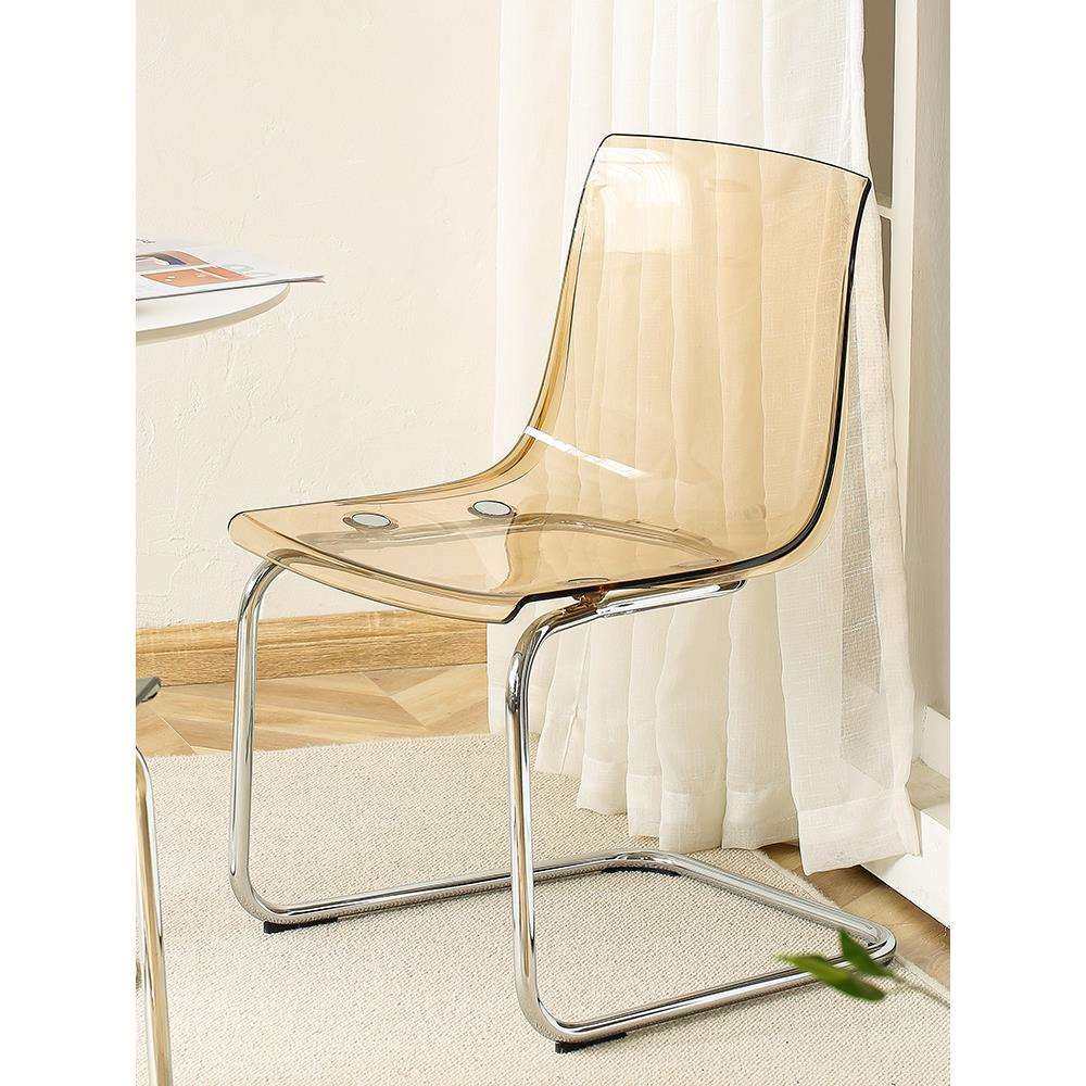 豪峰设计师北欧透明椅子亚克力靠背餐椅简约网红中古休闲托亚斯椅