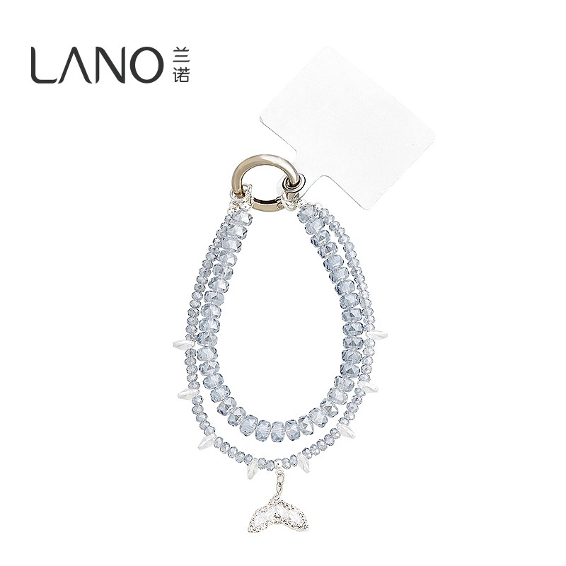兰诺鱼尾水晶手机挂链女式串珠手腕挂绳202L5新款精致高级感包挂