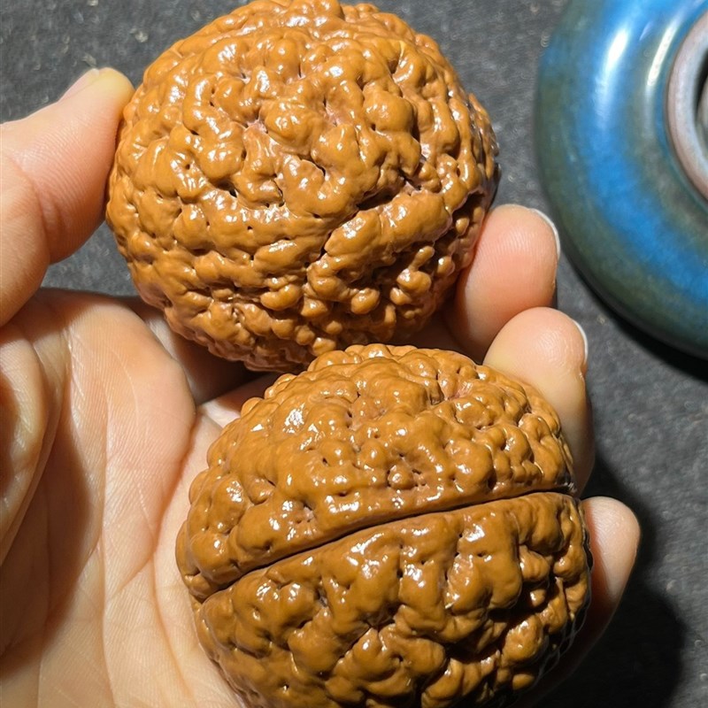 祥龙姜黄皮超大脑纹三瓣大金刚菩z提子籽手球文玩405060尺寸手把