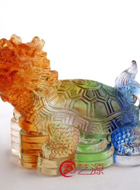 定制刻字龙龟创意家居品时尚礼物汽车装饰琉璃摆件生日礼品办公桌