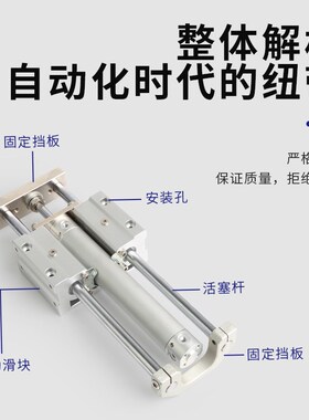 三轴带双导杆柱导向气缸 MGGLB20 25 32-100 125 150 200 300 500