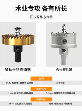 不锈钢金属开孔器高速钢开孔钻头扩孔不锈钢铁皮圆管电钻打孔器