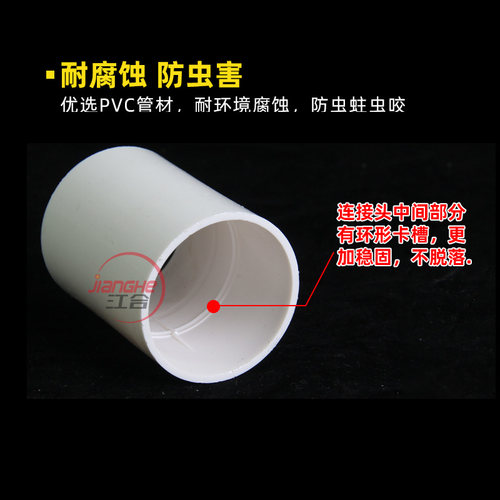 20线管直接16 PVC 25 国标配件接头 电工管件 红蓝线管直接10只装