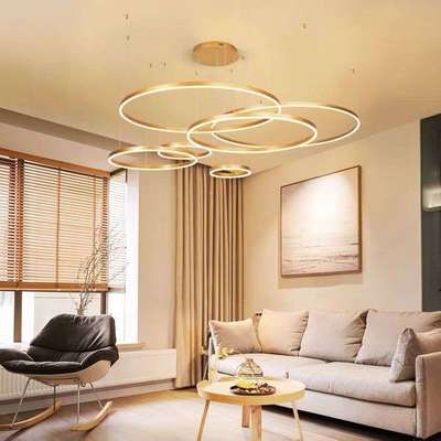 2025年大气环状客厅吊灯餐厅大厅圆圈餐吊灯现代简约低调轻奢灯具