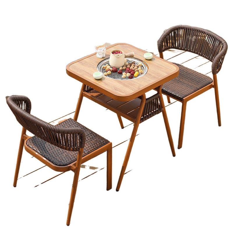 户外阳台桌椅围炉煮茶小茶几烧烤复古茶台家用炭火炉户外桌椅套装