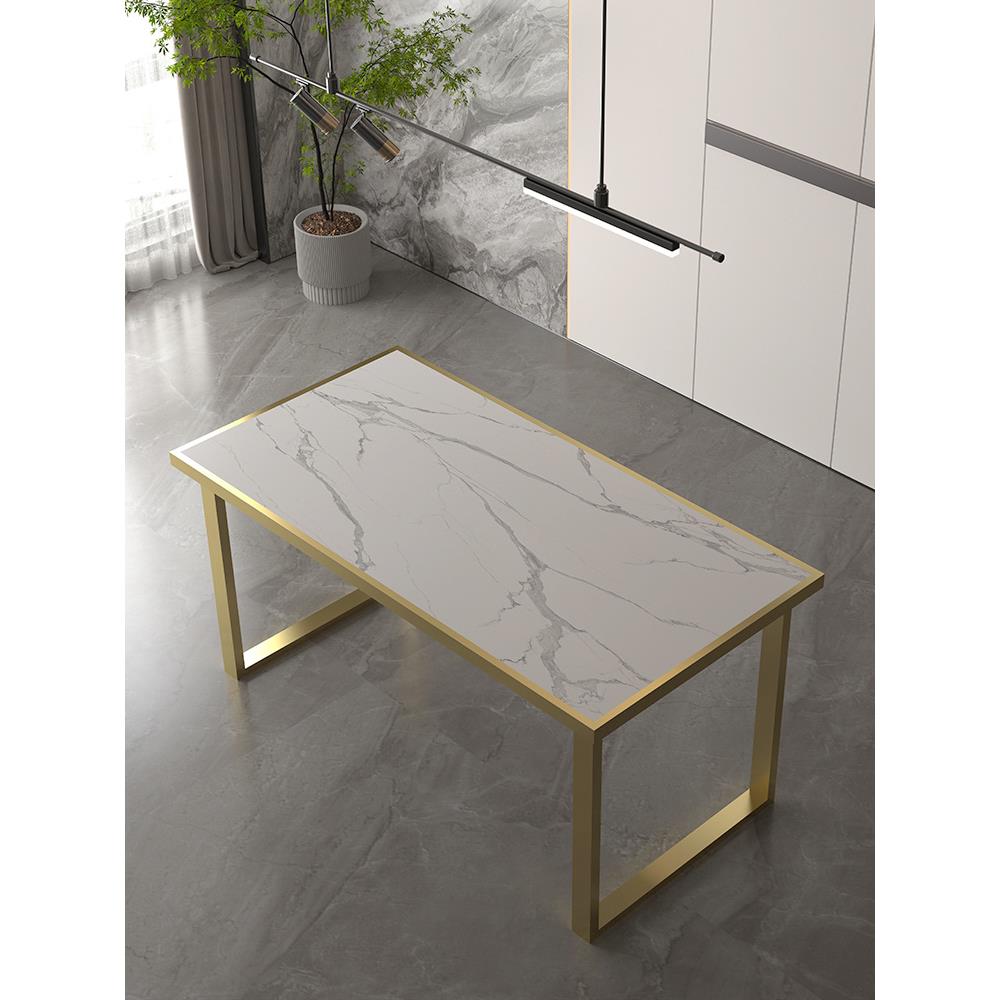 现货瓷砖内嵌桌腿轻奢岩板茶桌支架大理石桌脚金属餐桌底座书桌架