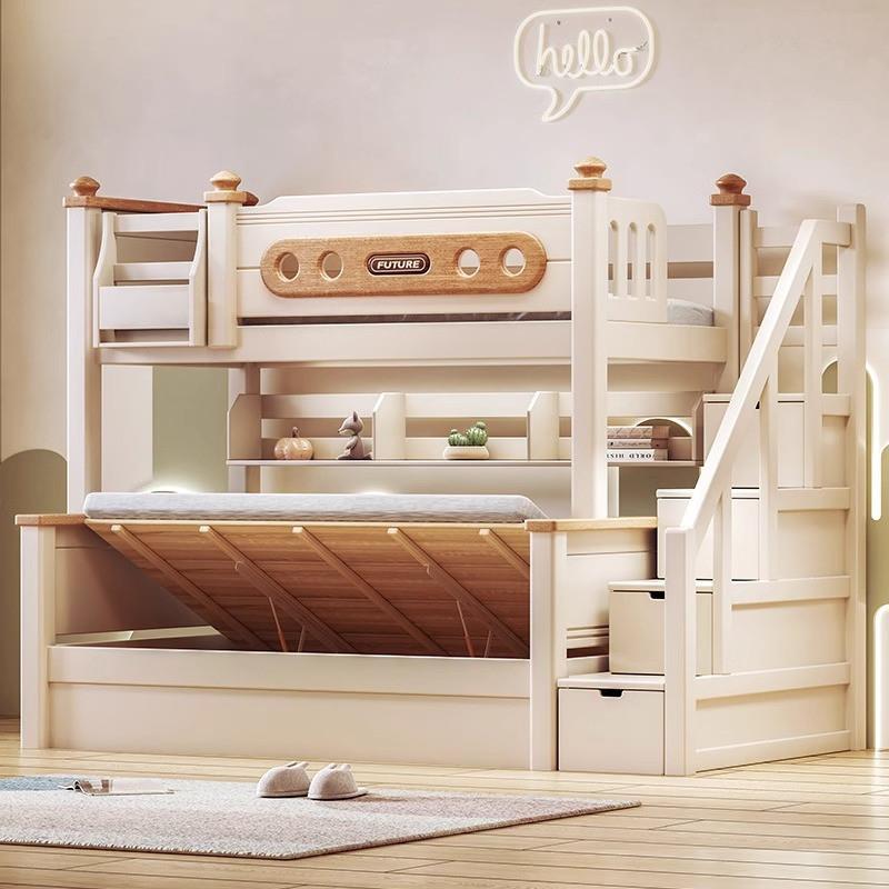 上下铺双层高低简约型男孩女孩床互不干扰上下床纯实子母床实木