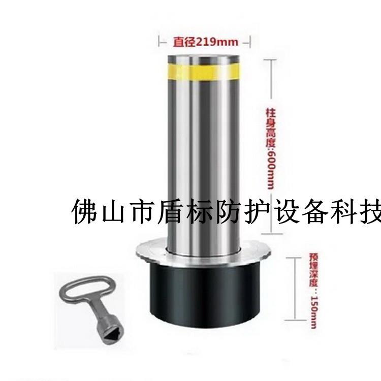 防冲撞圆柱拦截止车警示路柱不锈钢固定可移动防撞柱液压伸缩路桩