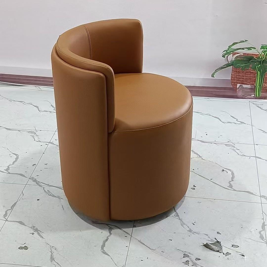 轻奢现代圆形单人沙发椅阳台家用设计师化妆椅卧室旋转梳妆台椅子