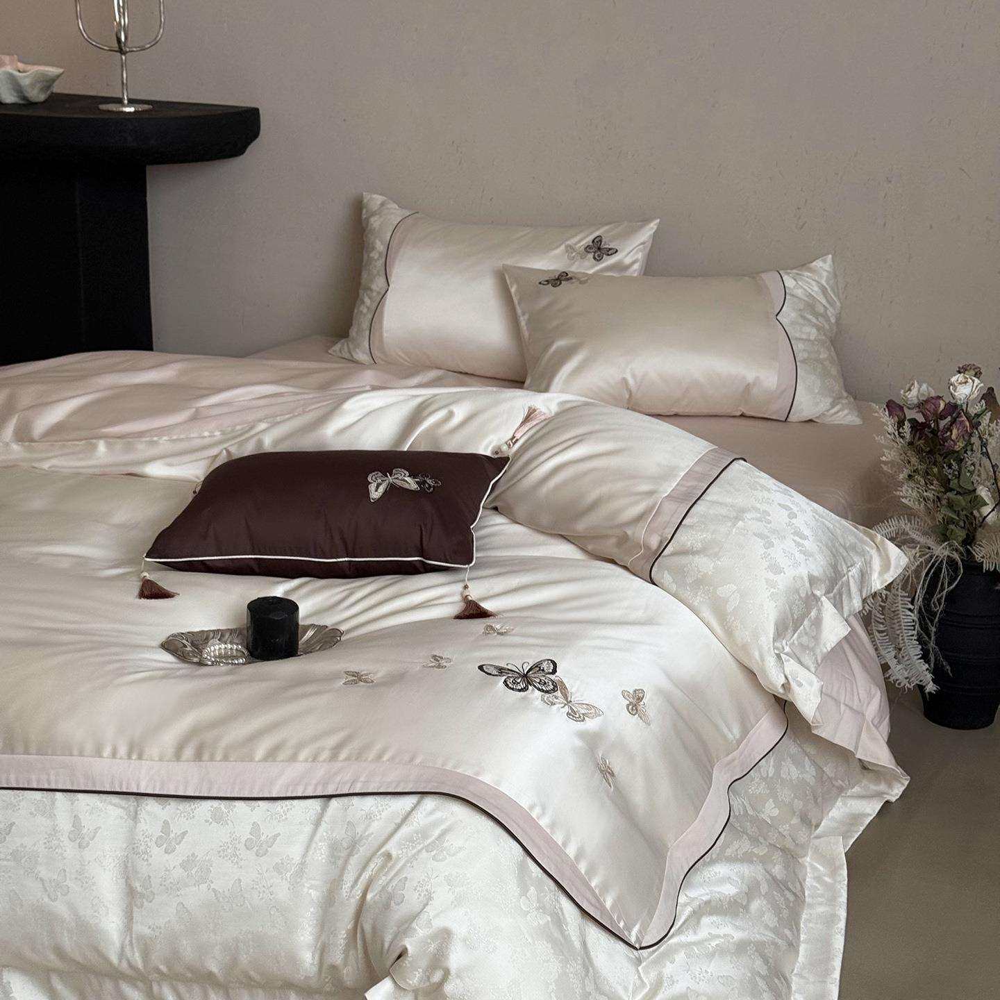 轻奢感100s长绒棉四件套刺绣床上用品纯棉1.8米床单被套,电子元器件市场,其它元器件,淘宝优惠券,粉丝福利购,淘宝优惠卷