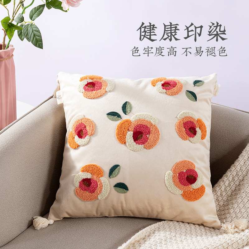远梦家纺抱枕午睡枕趴睡枕办公室沙发客厅午休枕柔暖拾光刺绣靠枕