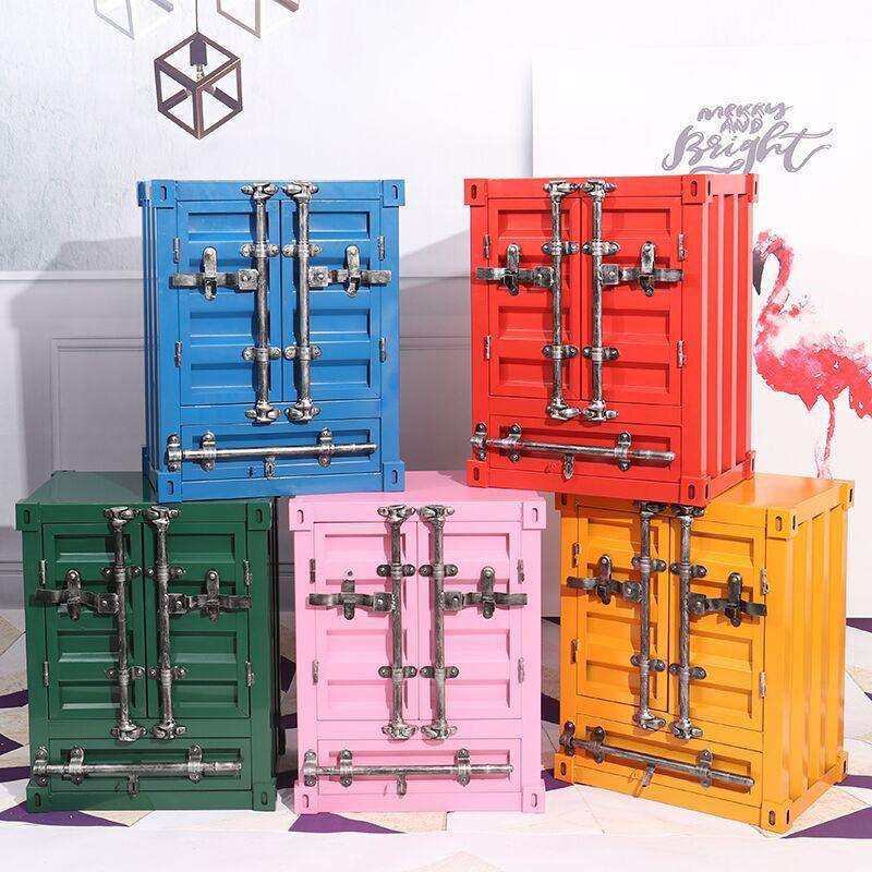 工业风集装箱杂物柜铁皮柜子复古储物柜床头柜金属收纳柜铁艺小柜,玩具/童车/益智/积木/模型,毛绒/玩偶/公仔/布艺类玩具,淘宝优惠券,粉丝福利购,淘宝优惠卷