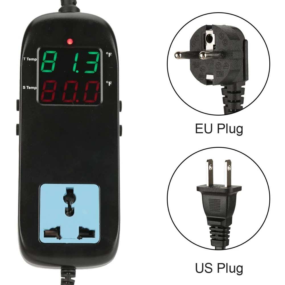 温控器数字显示智能电子温控器恒温器输出AC90-250V带电源线温控