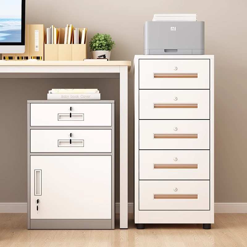 文件柜办公室储物柜档案资料柜铁皮矮柜带锁抽屉式桌下收纳置物柜