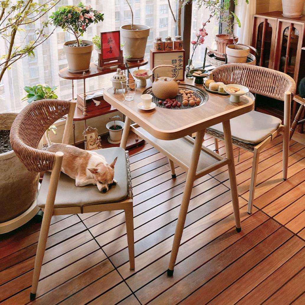 围炉煮茶阳台茶桌椅组合创意简约茶几炭火炉烧烤休闲家用藤椅,电子元器件市场,其它元器件,淘宝优惠券,粉丝福利购,淘宝优惠卷