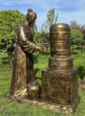 制酒摆件传统酿酒雕塑工艺u流程玻璃钢酒庄文化酒厂展示迎宾装饰