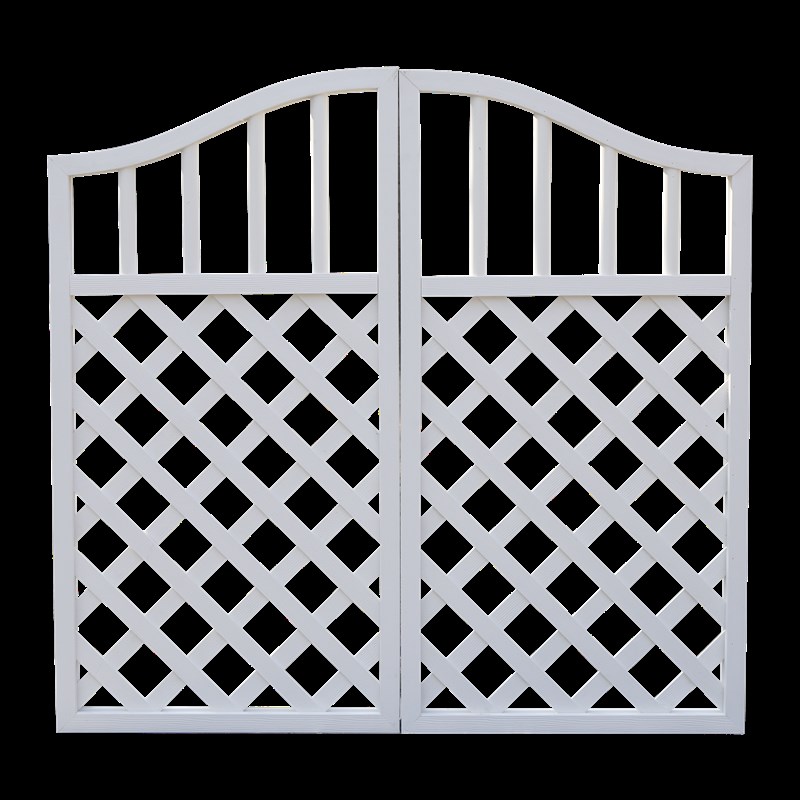 防腐塑木栅栏门白色园艺双开w篱笆门菜园地院子围栏花园门户外护