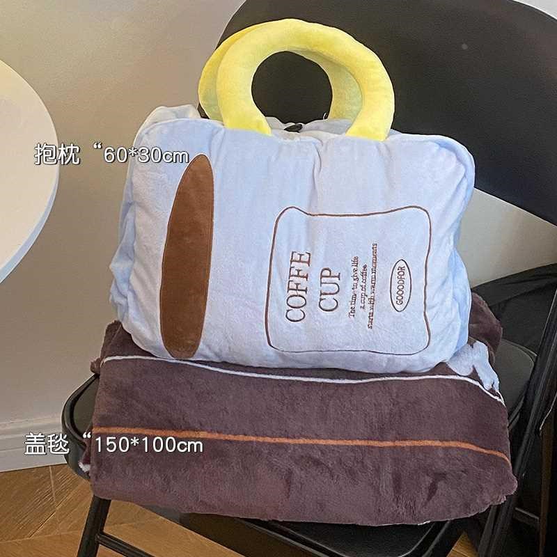 抱枕被子两用毯子二合一办靠枕沙发折J叠公室午睡小枕头汽车载