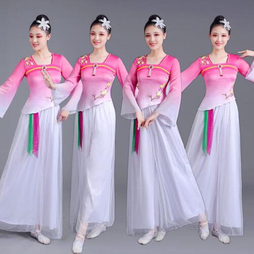 渐变服古典比赛美《纤羽倩浔》蹈大摆裙中国风唯演出服广场舞新款