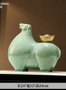 马上有钱摆件陶瓷招财老板办公室客厅桌J面高档家居装饰品开业礼