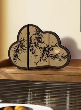 百蝶图中古风桌面屏风摆件客厅电视柜G入户玄关柜茶桌摆台画装饰