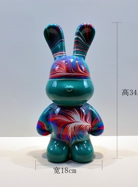 兔摆件现代家居客厅电视柜装饰品摆设轻奢高端P流体自制创意存钱