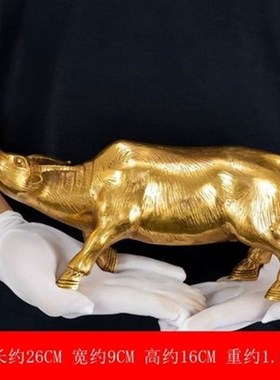 纯铜水牛铜牛摆件生肖牛招財鎭宅好运家居办公室装饰乔.迁可以礼