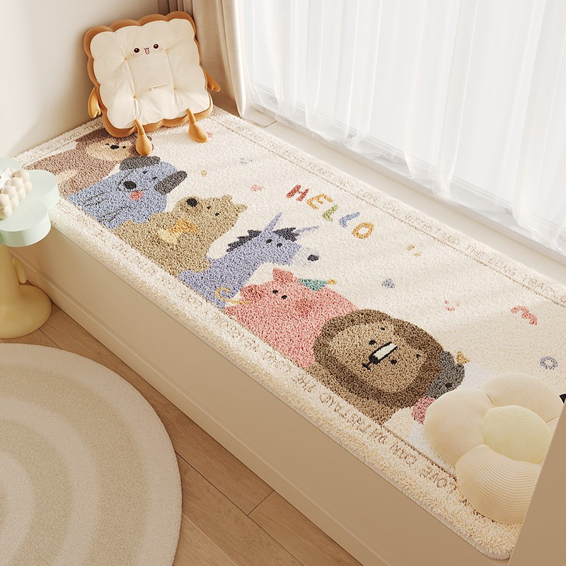 奶油风卡通加厚飘窗垫窗台垫x床边毯主卧卧室高级感坐垫阳台垫地