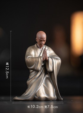 中式复古小和尚摆件陶瓷工艺品禅意家居茶室博古架装饰Z品庭院摆