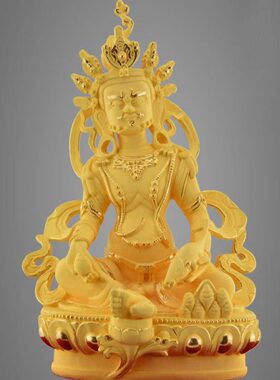 财神摆设黄招财宝密宗财神摆件沙金财神爷进招财铜佛像佛像路五绒
