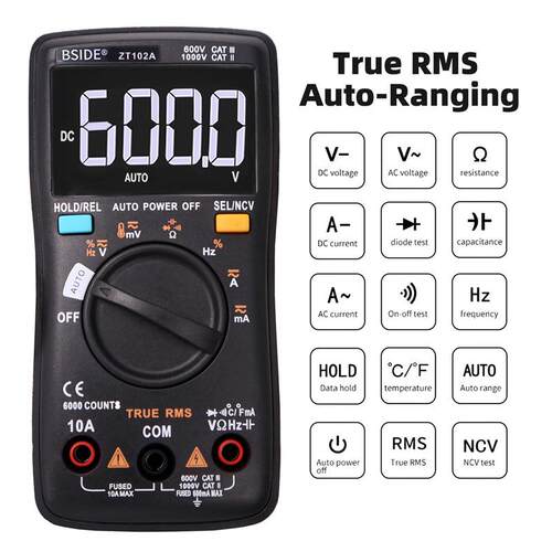 BSIDE ZT102A液晶显示6000字AUTO智能档自动量程数字万用表