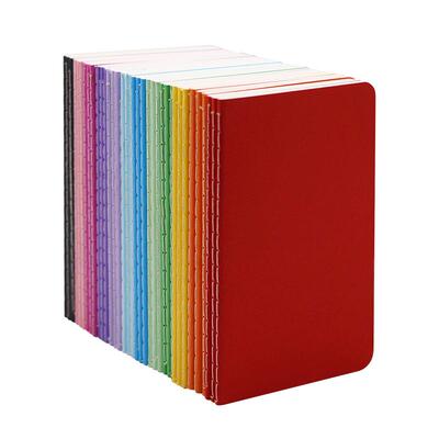 跨境纯色简约笔记本A6车线本子定 制创意随身记事口袋本现货