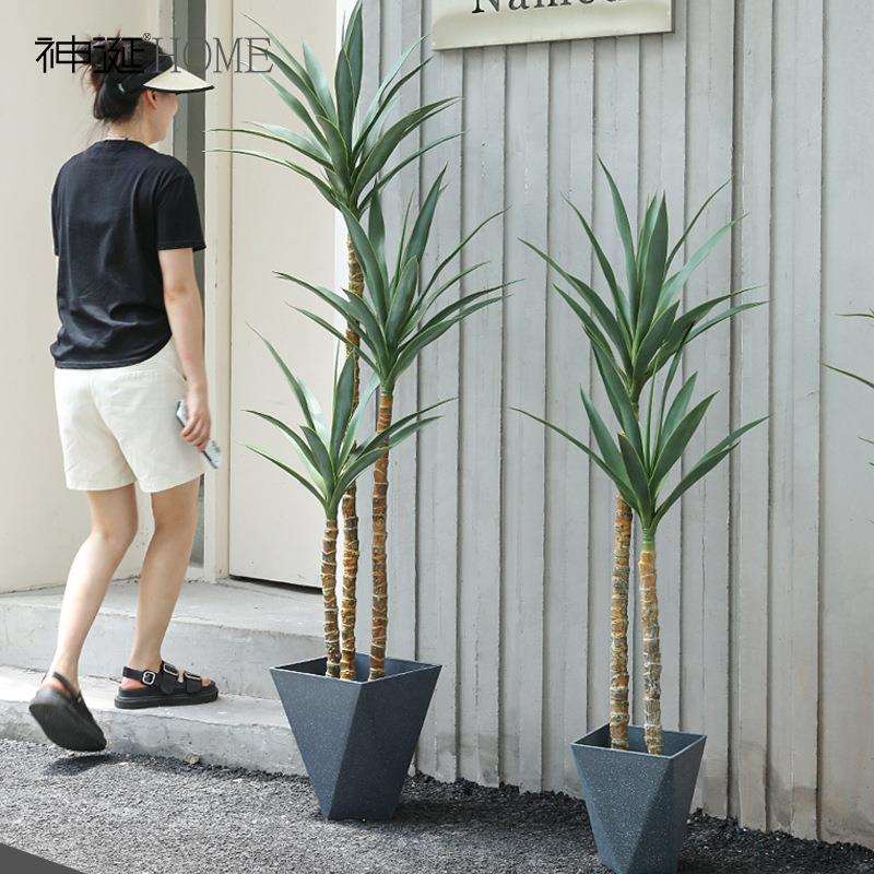 北欧仿真丝兰假树植物大型盆栽装饰假绿植室内办公室商场落地摆件图片