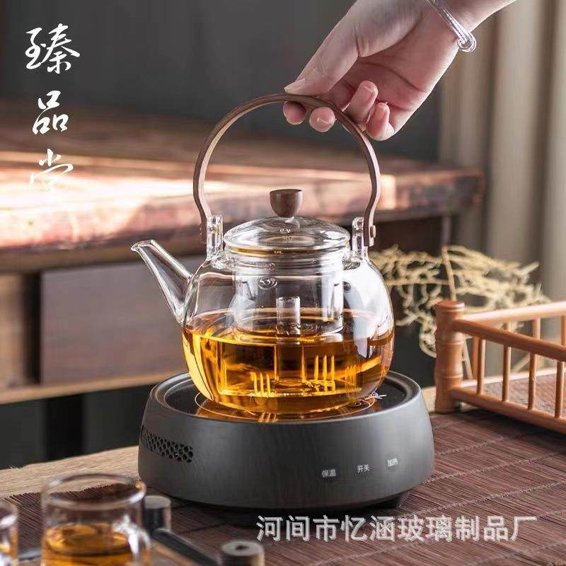 厂家新款防爆高硼硅玻璃煮茶壶具电陶炉泡煮茶器家用套装烧水加厚