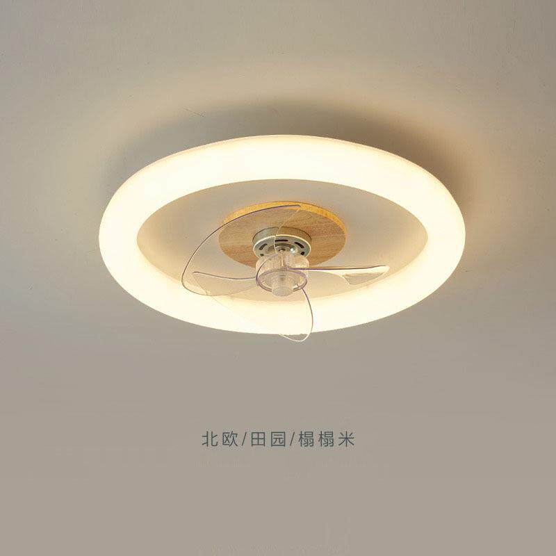 新款风扇灯北欧木艺吸顶灯卧室书房餐厅电扇灯简约现代灯风扇一体