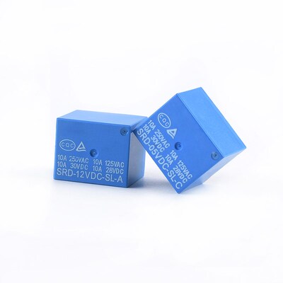 继电器SRD-03V 05V 12V 24VDC-SL-A-C 4脚5脚3V 蓝色T73 10A