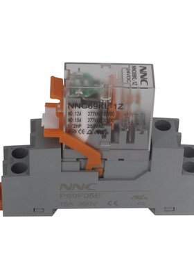 NNC69K-1Z薄型中间继电器RJ1S-CL DC24V AC220V 5脚12A一开一闭