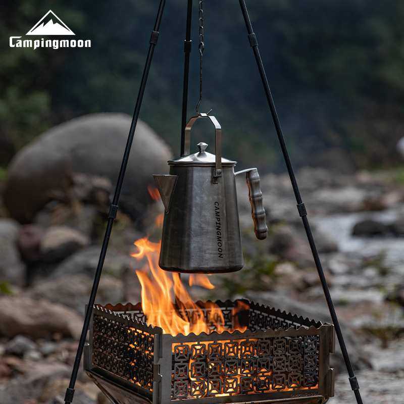 柯曼SW-6奶奶壶不锈钢大容量手冲咖啡壶 露营野炊泡茶烧水壶