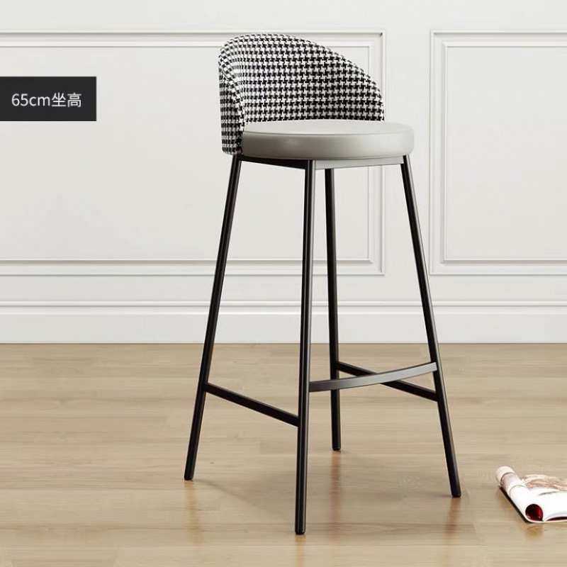 北欧吧台高脚凳轻奢靠背网红简约现代前台酒吧椅子新款流行风格