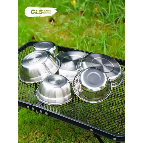 CLS户外餐盘套装304不锈钢20件套野营自驾游烧烤露营餐具汤盆碗碟