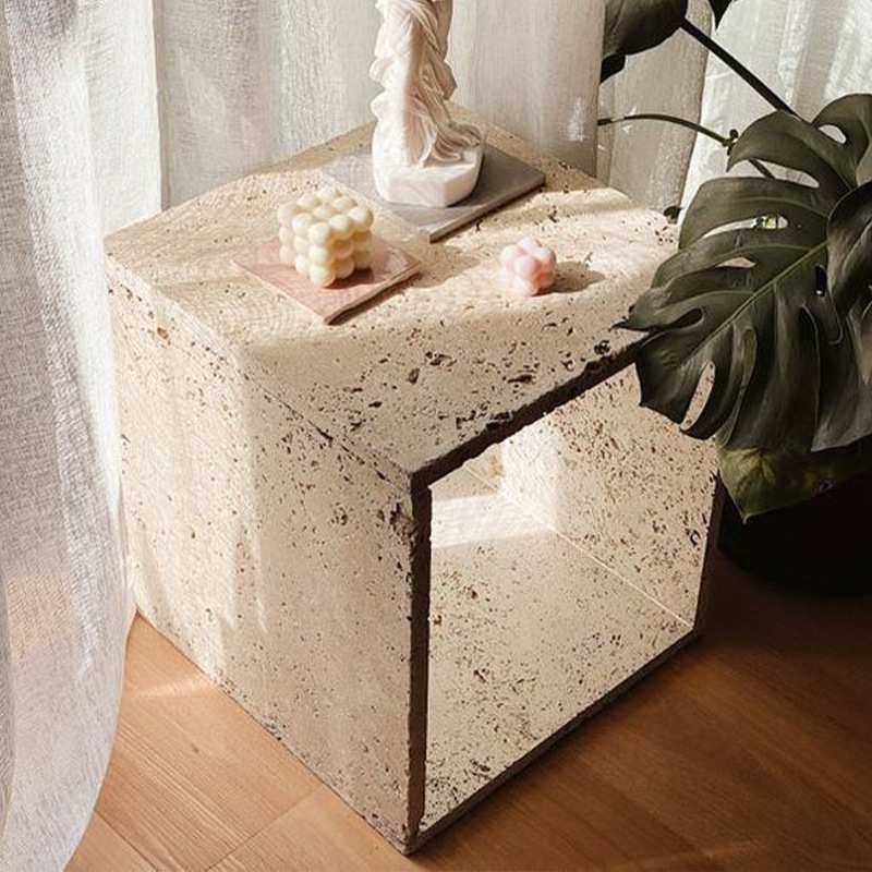 意式极简轻奢天然大理石餐桌台面茶几家用客厅酒店别墅饭台边几台