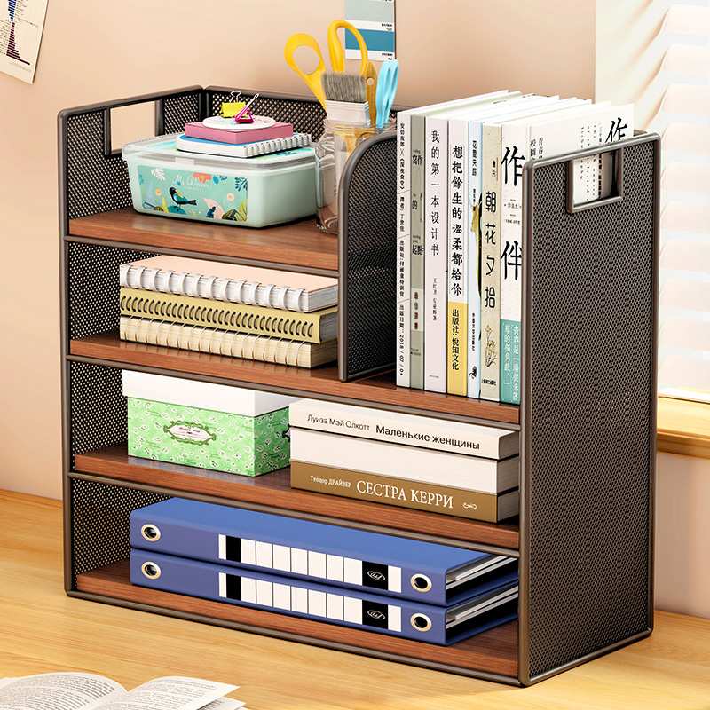 办公桌面置物架工位办公用品收纳架子台面文件资料整理收纳盒