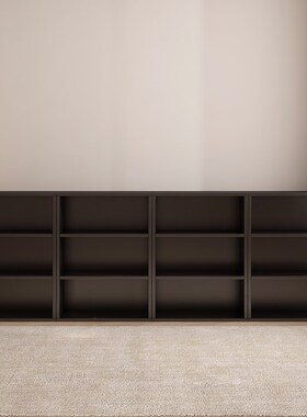 北欧黑色格子柜靠墙隔断柜组w合柜子方形书柜家用置物柜书架组合