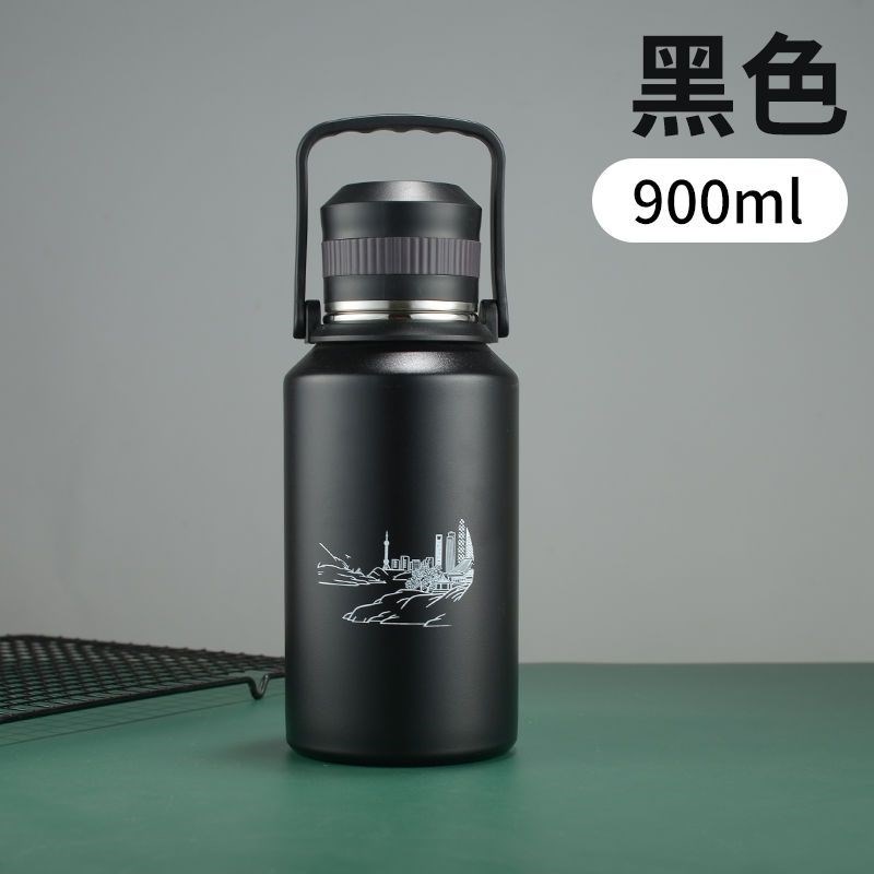 新款316不锈钢大容量保温壶w家用户外运动手提水杯旅行保温杯1.5