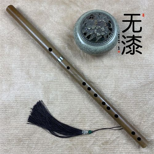 原皮苦竹笛子G/F/E/D/C调初学生精制考级专业演奏窄X铜套两节素笛