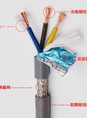 方运动.0电源灰色5号-T. 0柔75高P屏蔽线软线平RVV信伺服高速拖链