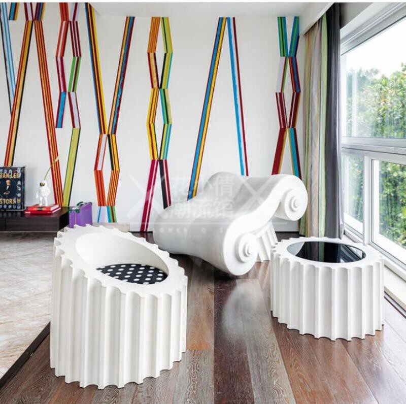 欧式罗马柱风格软k装摆件复古花园庭院装饰创意家居桌椅定制雕塑